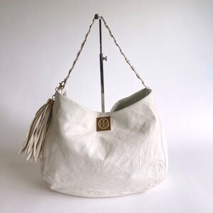 Tory Burch White Genuine Leather Shoulder Bag